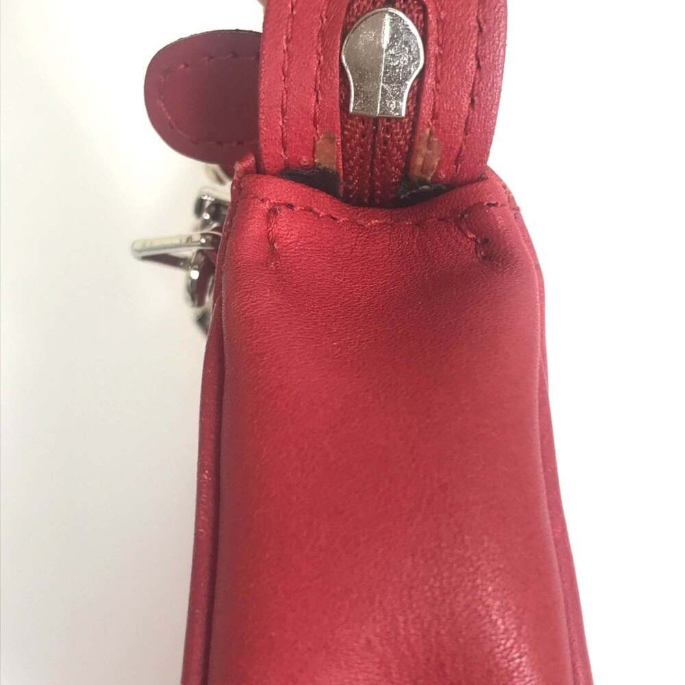 CHRISTIAN DIOR Red Leather Pochette Shoulder Bag - Picture 7 of 16